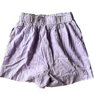 Commense Purple Shorts Womens Small Elastic Waist Casual Comfy